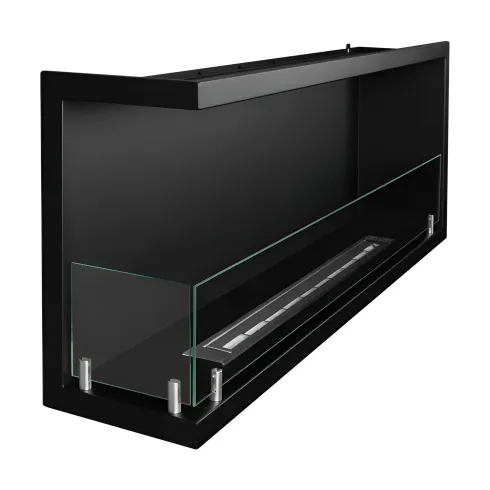 Camino a Bioetanolo 1,5L Nero Angolare a Sinistra da Incasso 90x45 cm