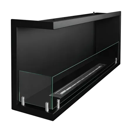 Camino a Bioetanolo 1,5L Nero Angolare a Sinistra da Incasso 90x45 cm