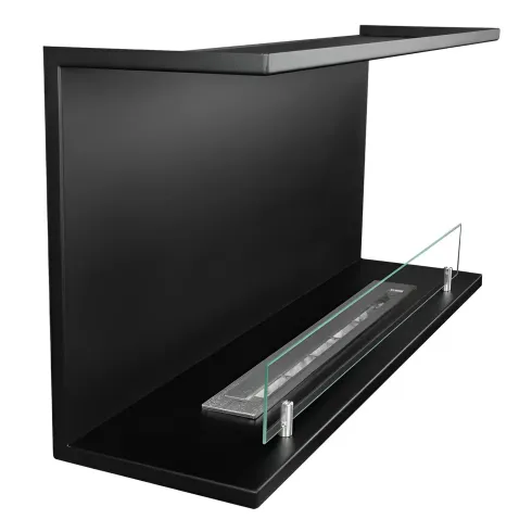 Camino a Bioetanolo Trifacciale da Incasso 90x45 cm 1,5L Nero 3kW