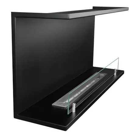 Camino a Bioetanolo Trifacciale da Incasso 90x45 cm 1,5L Nero 3kW