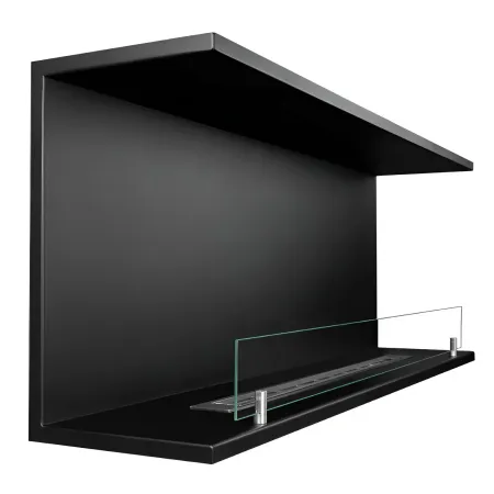 Camino a Bioetanolo Trifacciale da Incasso 120x45 cm 1,25L Nero 3kW