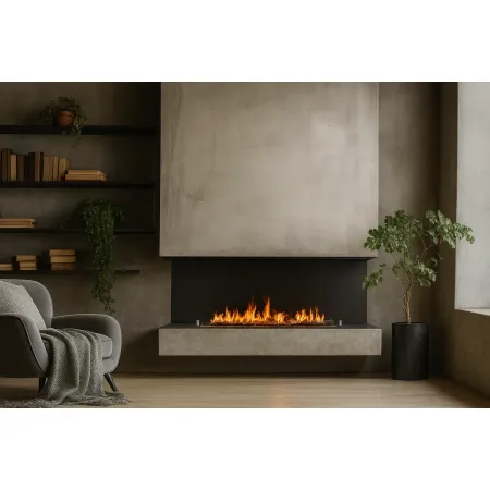 Camino a Bioetanolo Trifacciale da Incasso 120x45 cm 1,25L Nero 3kW