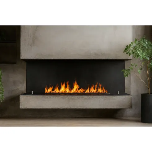 Camino a Bioetanolo Trifacciale da Incasso 120x45 cm 1,25L Nero 3kW