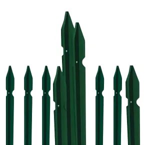 10 Paletti in Ferro per Recinzione 250 cm Plastificato Verde Pali Rete Giardino