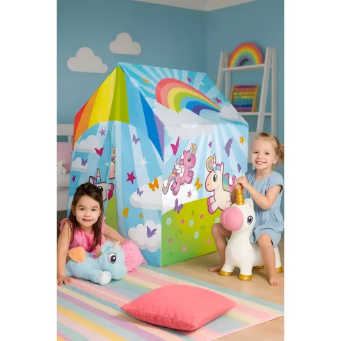 Tenda da Gioco per Bambini Casetta Unicorno per Cameretta da Interno