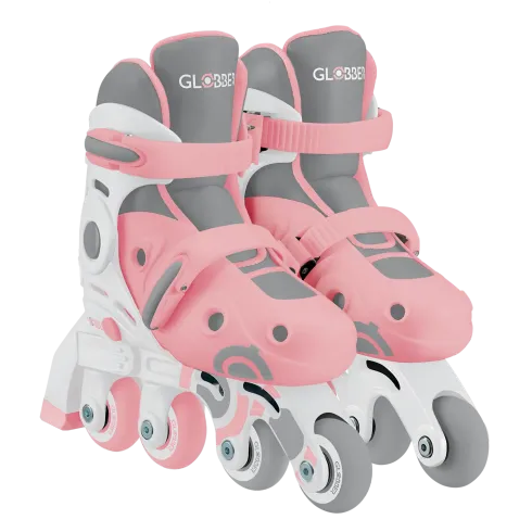 Pattini per Bambini 2 in 1 Regolabili Taglia 26–29 Rosa Pastello