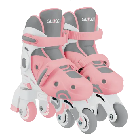 Pattini per Bambini 2 in 1 Regolabili Taglia 26–29 Rosa Pastello