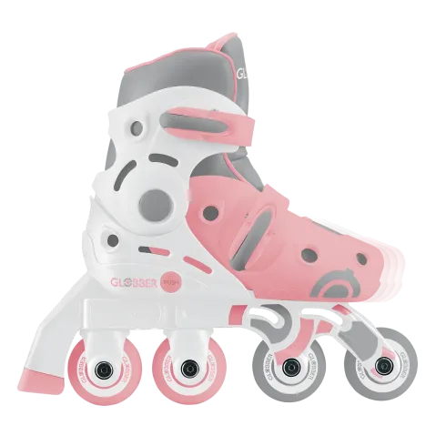 Pattini per Bambini 2 in 1 Regolabili Taglia 26–29 Rosa Pastello