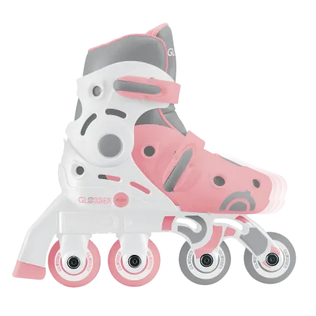 Pattini per Bambini 2 in 1 Regolabili Taglia 26–29 Rosa Pastello