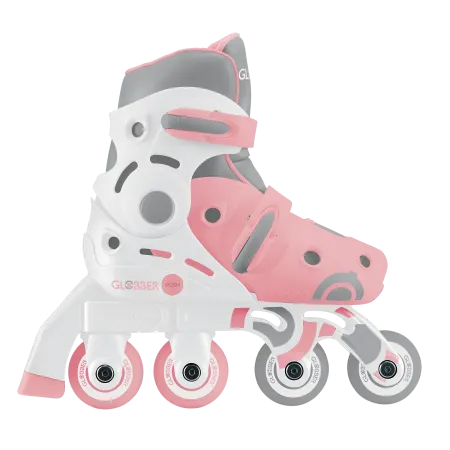 Pattini per Bambini 2 in 1 Regolabili Taglia 26–29 Rosa Pastello