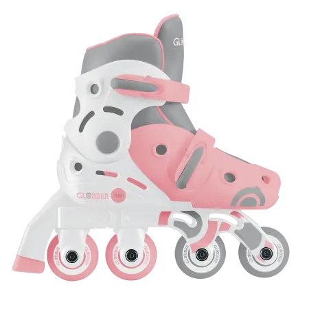 Pattini per Bambini 2 in 1 Regolabili Taglia 26–29 Rosa Pastello