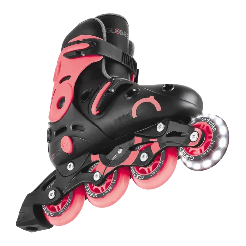 Pattini in Linea per Bambini Taglia 34-37 LED Freno Posteriore Rosa