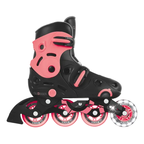 Pattini in Linea per Bambini Taglia 34-37 LED Freno Posteriore Rosa