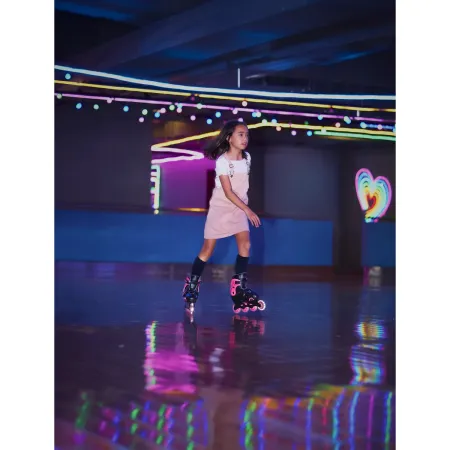 Pattini in Linea per Bambini Taglia 34-37 LED Freno Posteriore Rosa