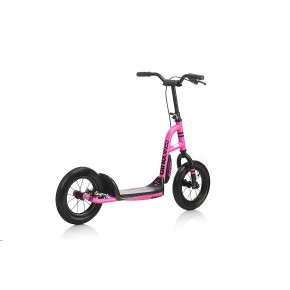 Monopattino Rosa Ruote 12 Pollici Gonfiabili Raggi Freno Posteriore Giocattolo 2