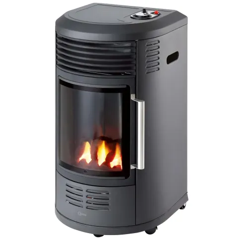Stufa a Gas 3.4kW Infrarossi Effetto Camino Catalitica Fiamma Vera
