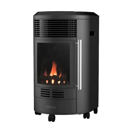 Stufa a Gas 3.4kW Infrarossi Effetto Camino Catalitica Fiamma Vera