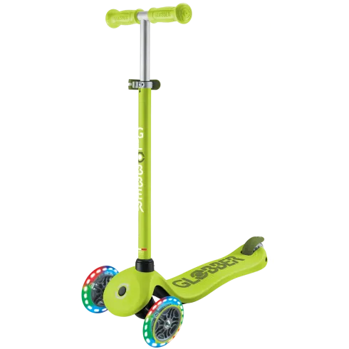 Monopattino per Bambini 3 in 1 Verde Lime Regolabile 50 kg Ruote LED