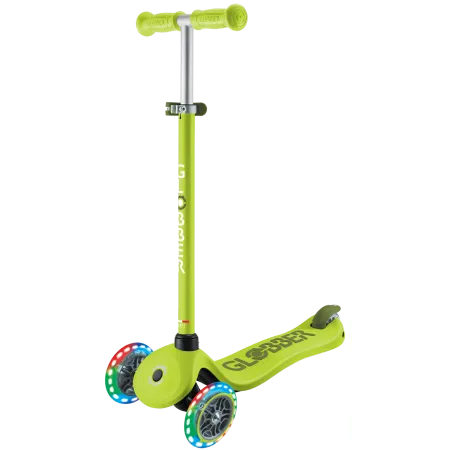 Monopattino per Bambini 3 in 1 Verde Lime Regolabile 50 kg Ruote LED