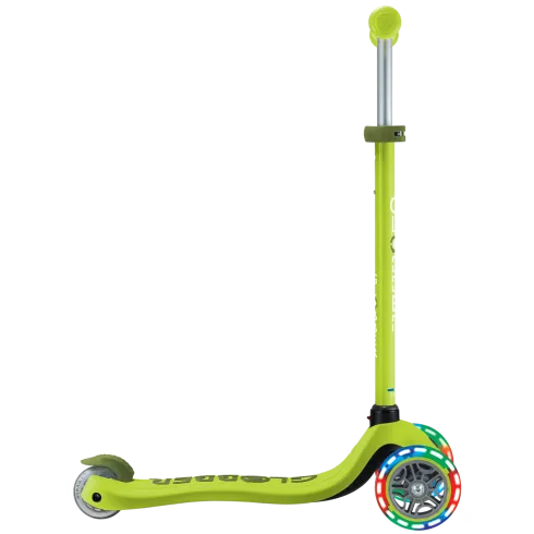 Monopattino per Bambini 3 in 1 Verde Lime Regolabile 50 kg Ruote LED