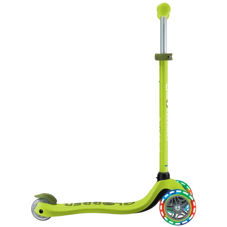 Monopattino per Bambini 3 in 1 Verde Lime Regolabile 50 kg Ruote LED