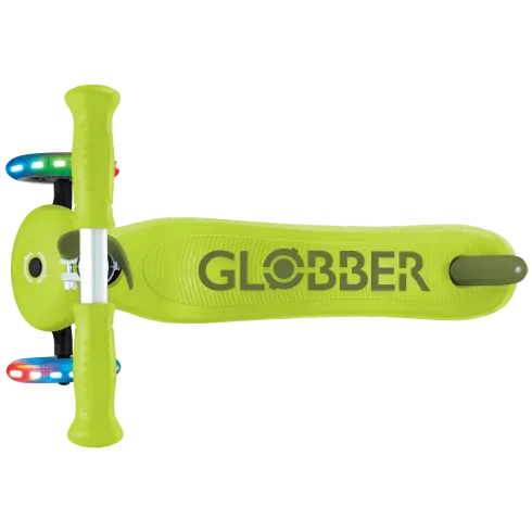 Monopattino per Bambini 3 in 1 Verde Lime Regolabile 50 kg Ruote LED