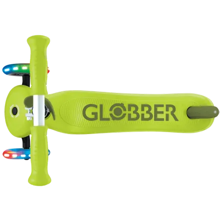 Monopattino per Bambini 3 in 1 Verde Lime Regolabile 50 kg Ruote LED