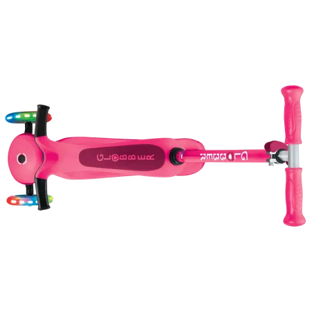Monopattino per Bambini 3 in 1 Fucsia Regolabile 50 kg con Ruote LED