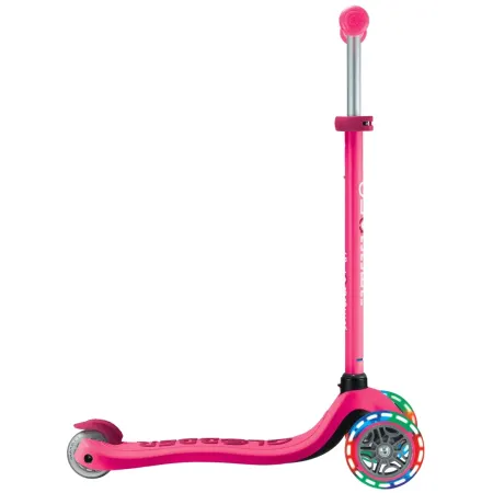 Monopattino per Bambini 3 in 1 Fucsia Regolabile 50 kg con Ruote LED