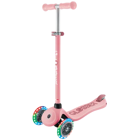 Monopattino per Bambini 3 in 1 Rosa Pastello Regolabile 50 kg Ruote LED