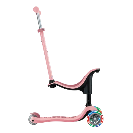 Monopattino per Bambini 3 in 1 Rosa Pastello Regolabile 50 kg Ruote LED