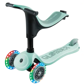Monopattino per Bambini 3 in 1 Verde Menta Regolabile 50 kg Ruote LED 2