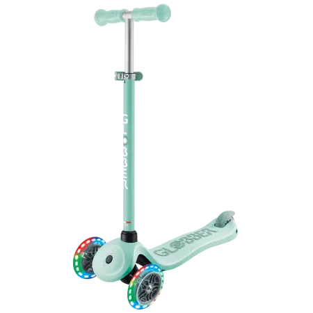 Monopattino per Bambini 3 in 1 Verde Menta Regolabile 50 kg Ruote LED