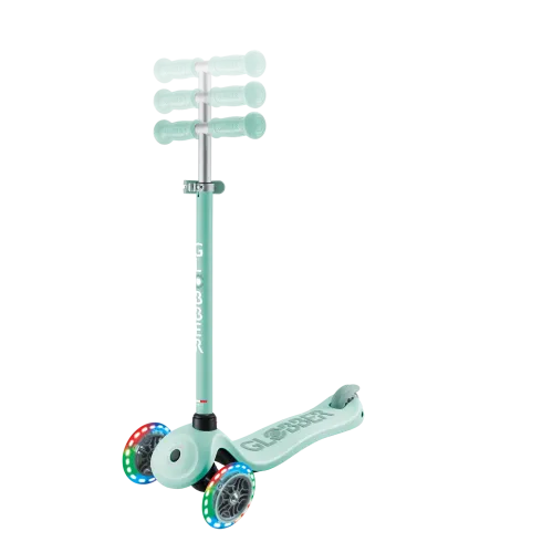 Monopattino per Bambini 3 in 1 Verde Menta Regolabile 50 kg Ruote LED