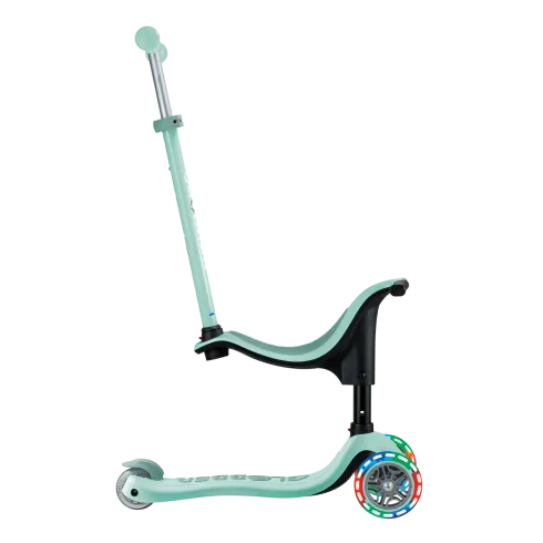 Monopattino per Bambini 3 in 1 Verde Menta Regolabile 50 kg Ruote LED