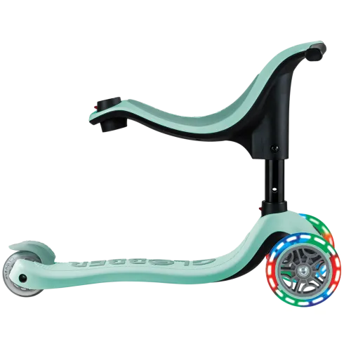 Monopattino per Bambini 3 in 1 Verde Menta Regolabile 50 kg Ruote LED