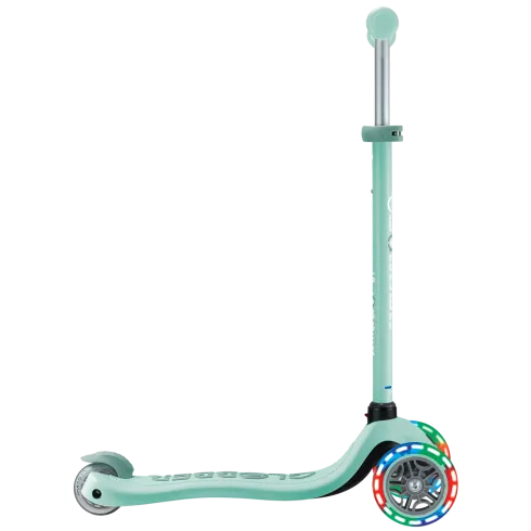 Monopattino per Bambini 3 in 1 Verde Menta Regolabile 50 kg Ruote LED