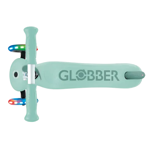 Monopattino per Bambini 3 in 1 Verde Menta Regolabile 50 kg Ruote LED