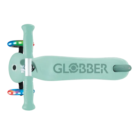 Monopattino per Bambini 3 in 1 Verde Menta Regolabile 50 kg Ruote LED