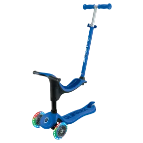Monopattino per Bambini 3 in 1 Blu Navy Regolabile 50 kg Ruote LED