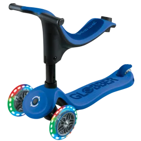 Monopattino per Bambini 3 in 1 Blu Navy Regolabile 50 kg Ruote LED 2