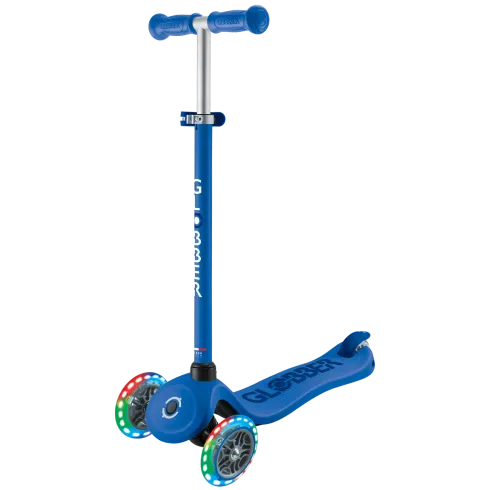 Monopattino per Bambini 3 in 1 Blu Navy Regolabile 50 kg Ruote LED