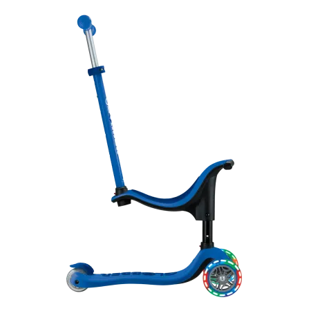 Monopattino per Bambini 3 in 1 Blu Navy Regolabile 50 kg Ruote LED