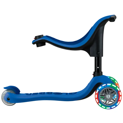 Monopattino per Bambini 3 in 1 Blu Navy Regolabile 50 kg Ruote LED