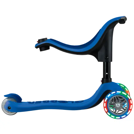 Monopattino per Bambini 3 in 1 Blu Navy Regolabile 50 kg Ruote LED