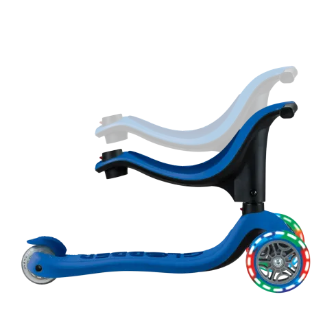 Monopattino per Bambini 3 in 1 Blu Navy Regolabile 50 kg Ruote LED