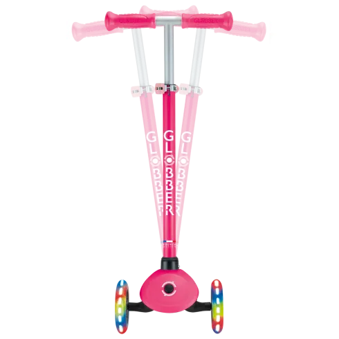 Monopattino a 3 Ruote per Bambini Fucsia Manubrio Regolabile 50kg