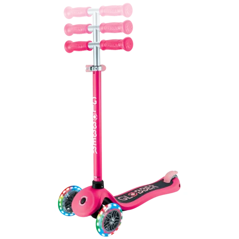 Monopattino a 3 Ruote per Bambini Fucsia Manubrio Regolabile 50kg