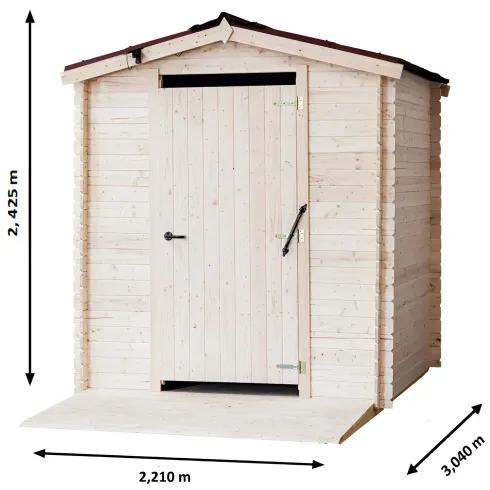 Casetta WC a Secco Legno Abete Persone con Mobilità Ridotta 210x221 cm
