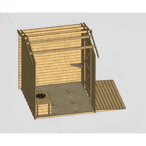 Casetta WC a Secco Legno Abete Persone con Mobilità Ridotta 210x221 cm